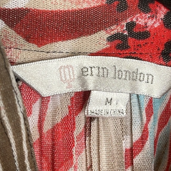 Erin London Women’s Abstract Blouse Plus Size M Red Tones - Picture 6 of 11